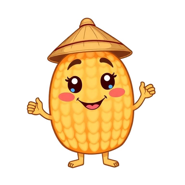 Mascot hạt gạo rang Rang De Rice